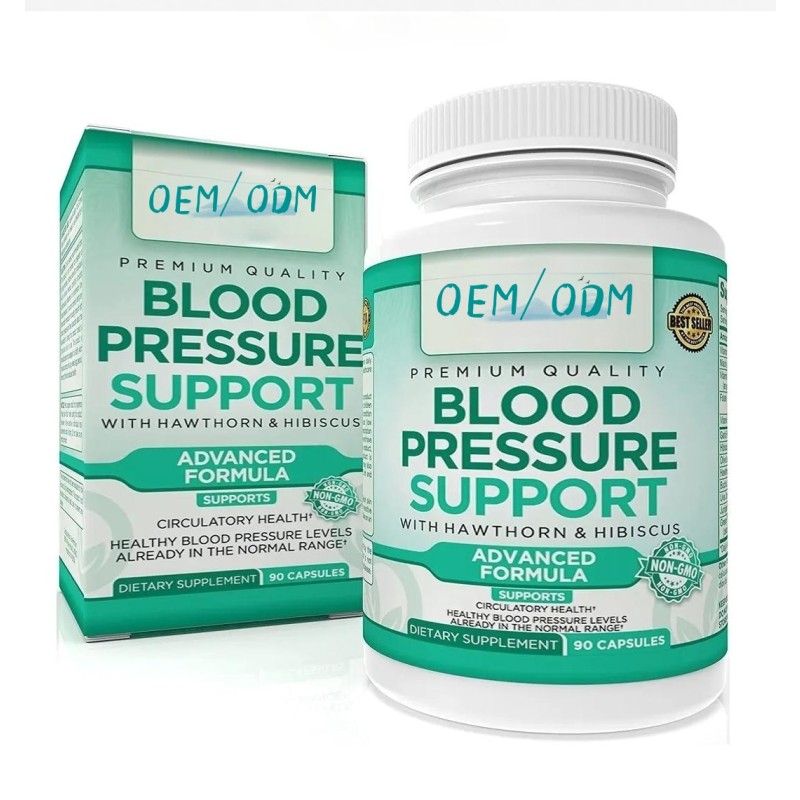 Private Label Natural Blood Pressure Support Capsules Dietary Supplement with Vitamins Heart Health