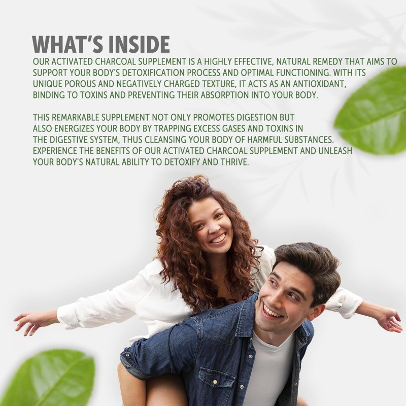 ODM/EDM Activated Coconut Charcoal Capsules Promotes Detoxification & Waste Elimination