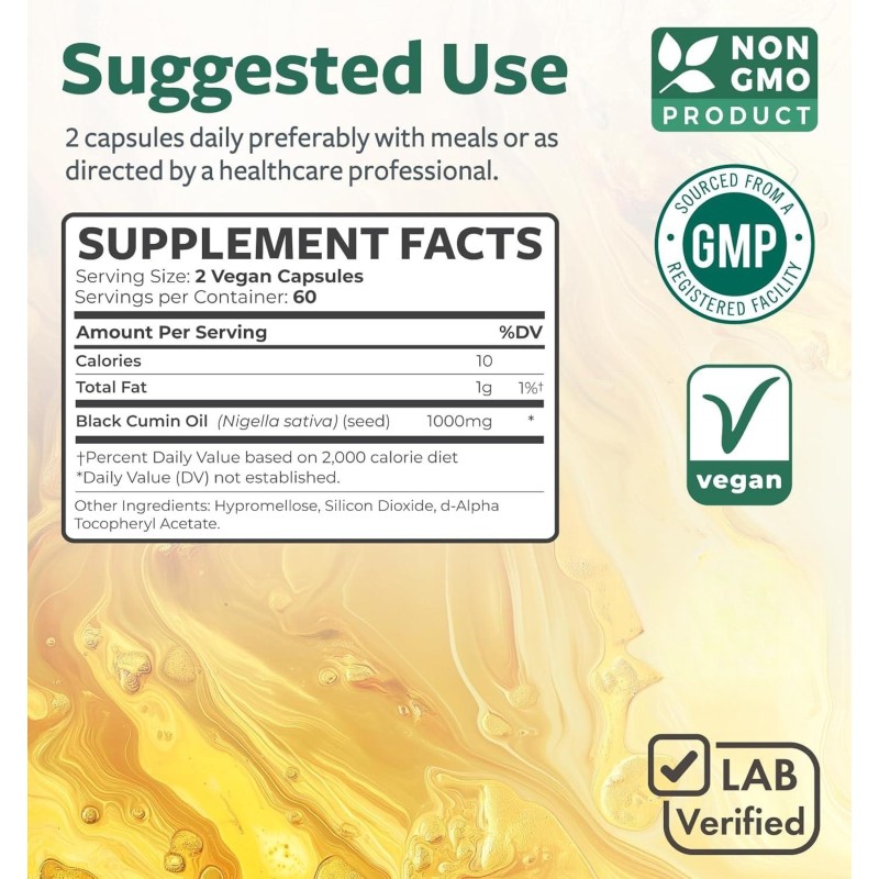 Private Label Black Seed Oil Capsules Supplement Hair & Brain & Heart Function