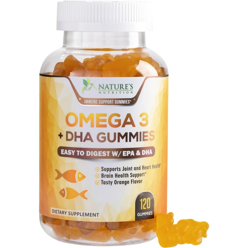 Private Label Omega 3 Fish Oil DHA & EPA Gummies Supplement for Heart Brain & Joint Support
