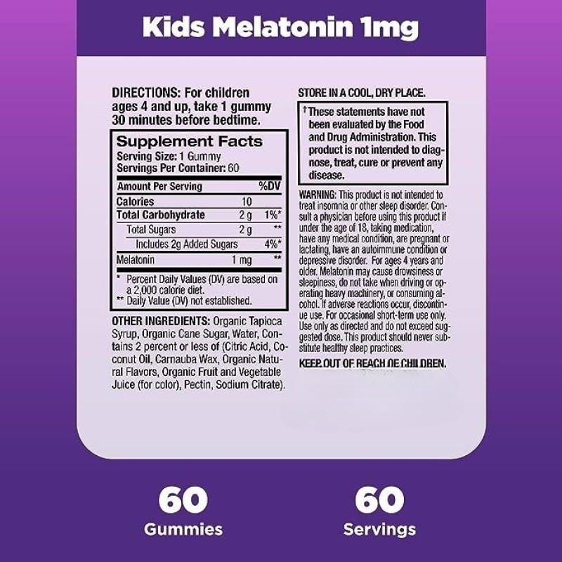 OEM Customized Organic Melatonin Gummies with Vitamins for Sleep Vegan Gummies Sugar Free