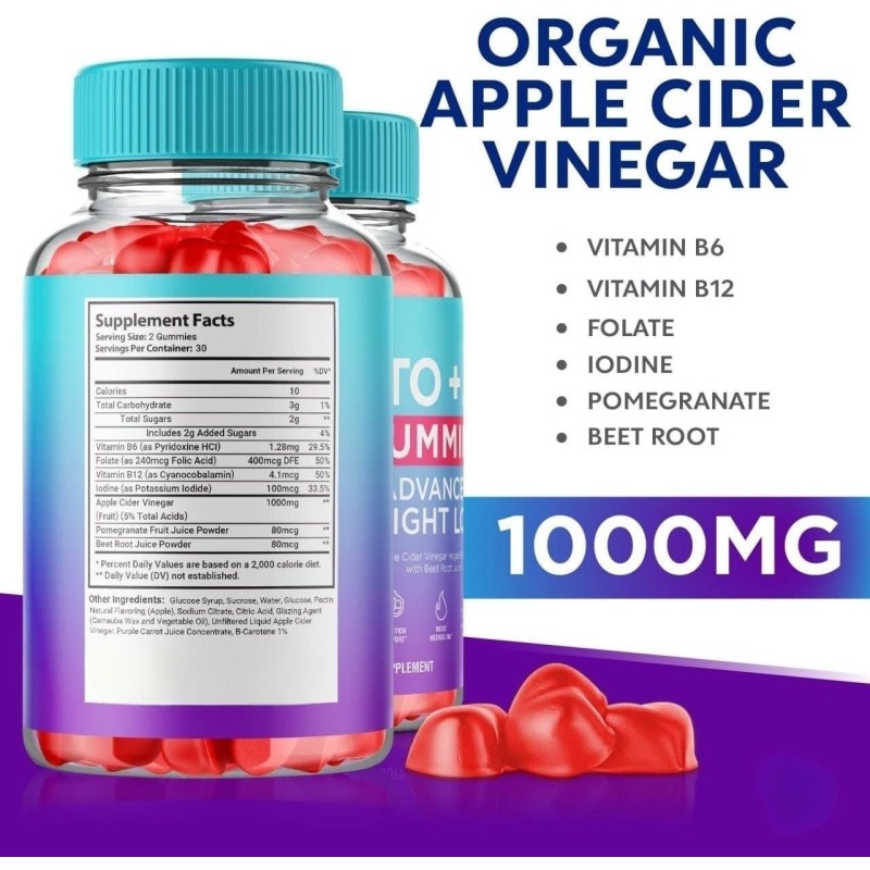 Keto ACV BHB Gummies Herbal apple Cider Vinegar Gummy  Fat Burner Weight Control Gummies