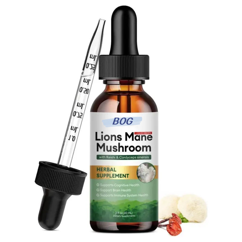 Lion's Mane Drops Mushroom Extract Drops Tincture Liquid Organic for Memory, Focus & Clarity