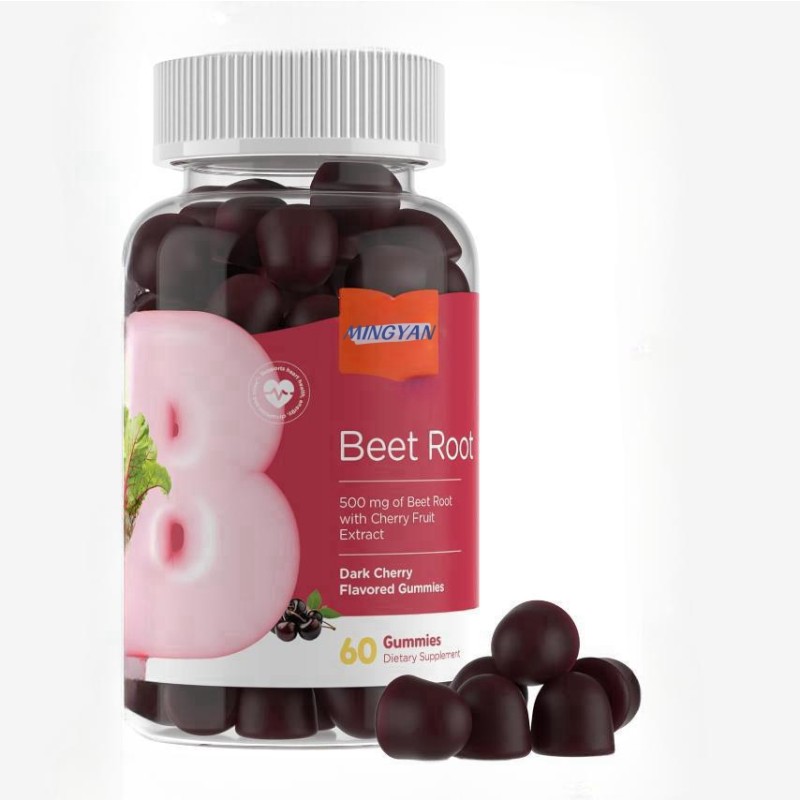 Private Label Sugar-Free Beet Root Gummies for Adults Energy & Heart Health Support Vegan Non-GMO & Gluten Free