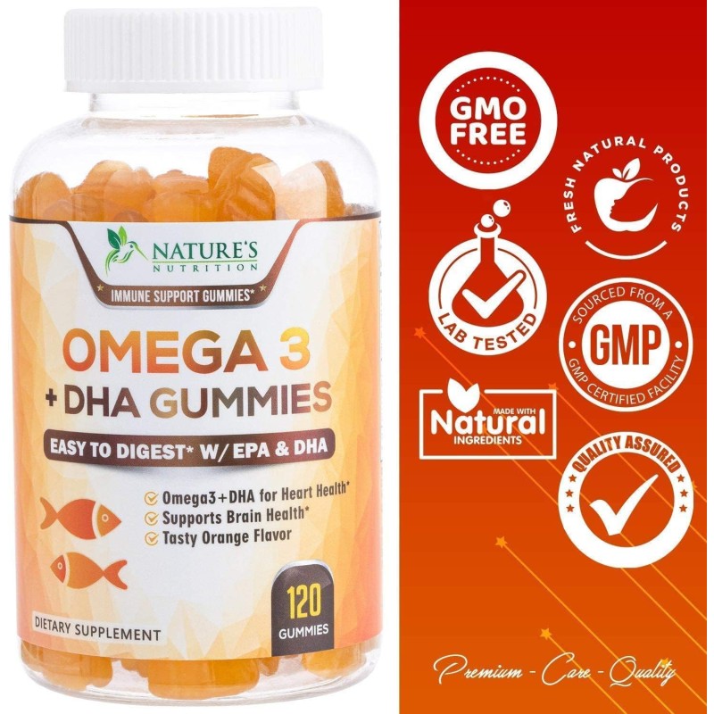 Private Label Omega 3 Fish Oil DHA & EPA Gummies Supplement for Heart Brain & Joint Support