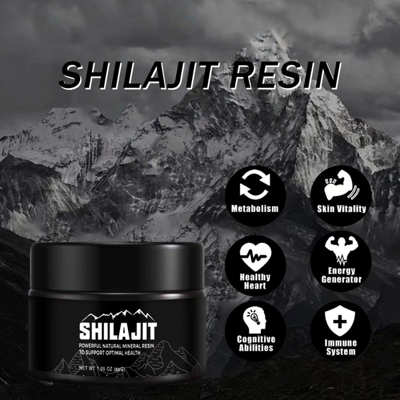 Natural Shilajit Pure Resin Fulvic Acid, 85+ Trace Minerals, Organic Ayurvedic Shilajit Pure Himalayan Organic Shilajit Resin