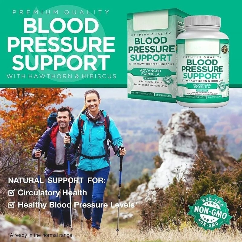 Private Label Natural Blood Pressure Support Capsules Dietary Supplement with Vitamins Heart Health
