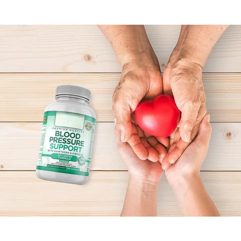 Private Label Natural Blood Pressure Support Capsules Dietary Supplement with Vitamins Heart Health