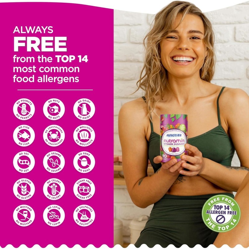 Private Label Immune Support Vitamins Vegan Multivitamin Gummies for Strong Hair Nail Growth Skin Healthy