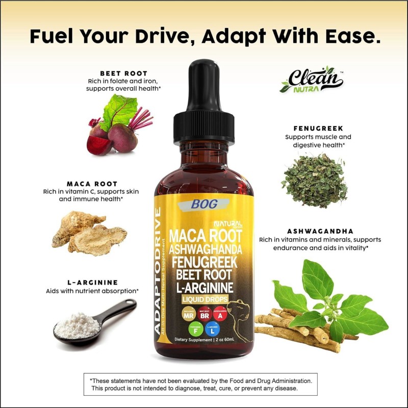 OEM/ODM Organic Maca Root Liquid Drops with Ashwagandha for Immune Support 60ml