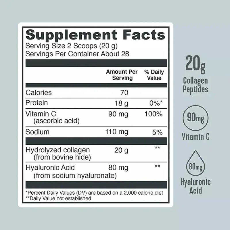 Private Label Collagen Peptides Powder Skin Whitening Glow Digestive Enzymes for Hair Nails Beauty Supplement