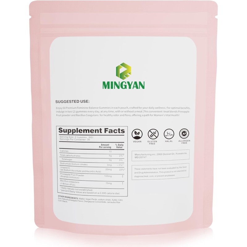 Wholesale Food Healthcare Herbal Supplements Premium Feminine Balance Gummies for Women Health & Wellness