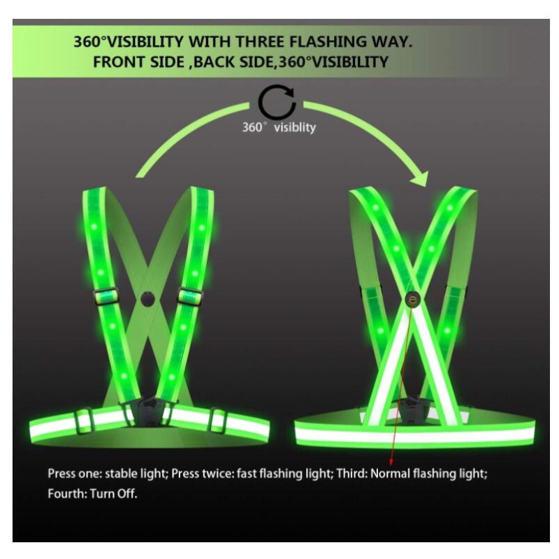 Safety Vest Factory - LED Reflective Adjustable Running