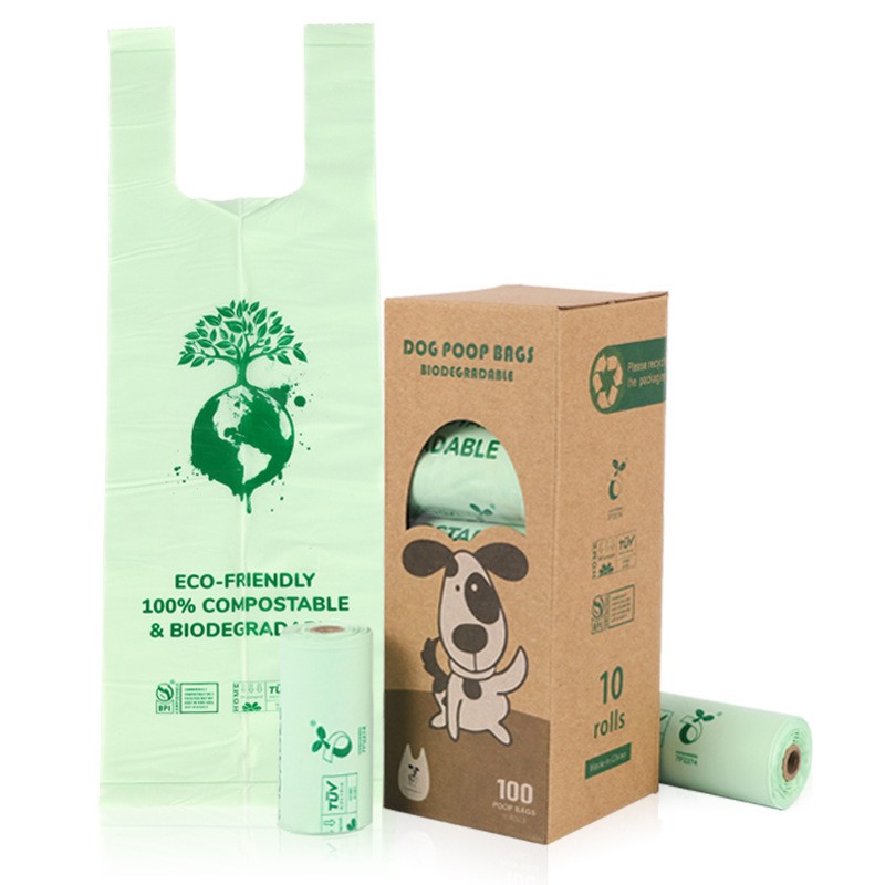 Pet Poop Bag Factory - Cornstarch Biodegradable Handle Vest