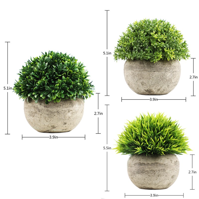 Artificial Plant Supplier - Green Round Vase Potted Set