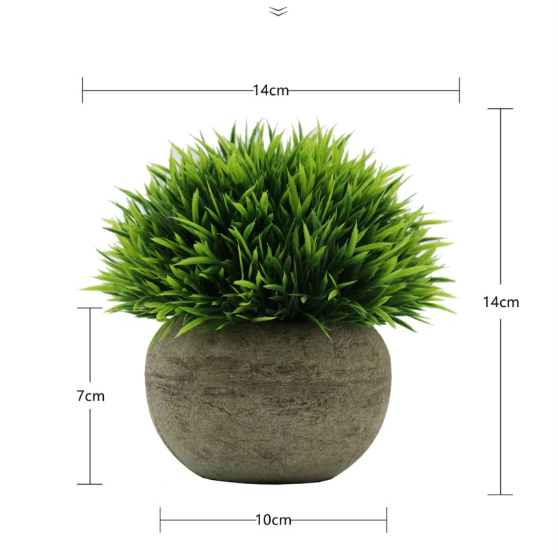Artificial Plant Supplier - Green Round Vase Potted Set