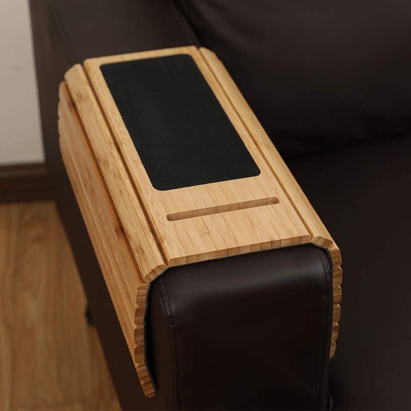 Sofa Tray Manufacturer - Bamboo Armrest Protector Drink