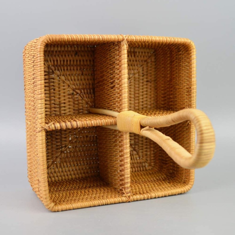Storage Box Manufacturer - Handweaved Rattan 4 Compartments