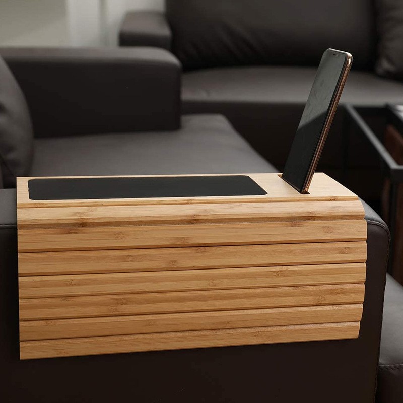 Sofa Tray Manufacturer - Bamboo Armrest Protector Drink