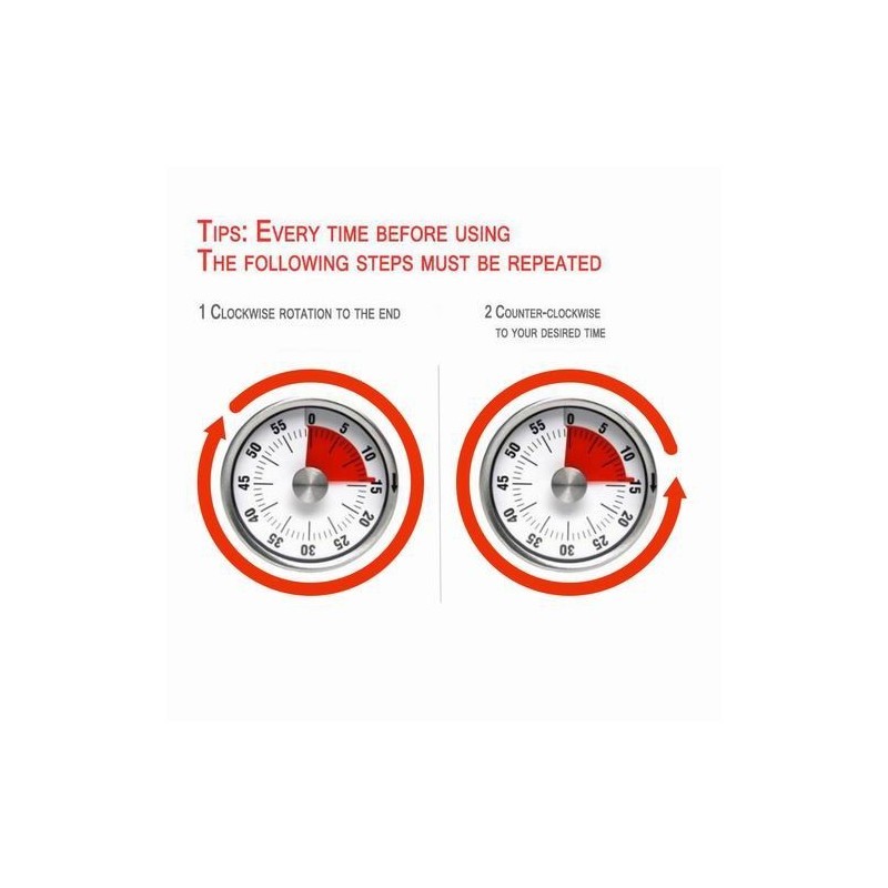 Kitchen Timer Supplier - Magnetic Mechanical Countdown Red