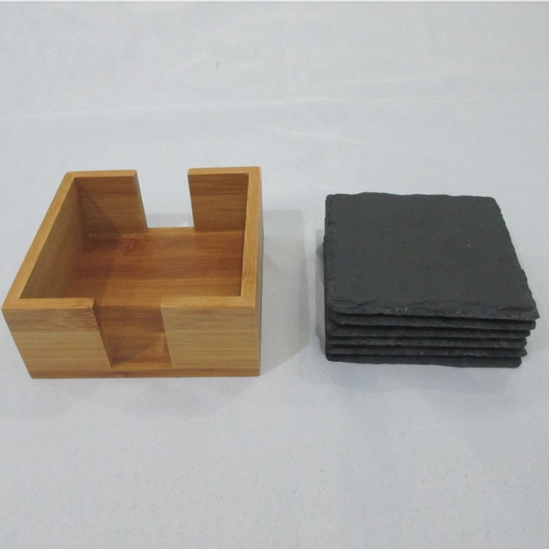 Coaster Factory - Customized Square Slate Bamboo Holder
