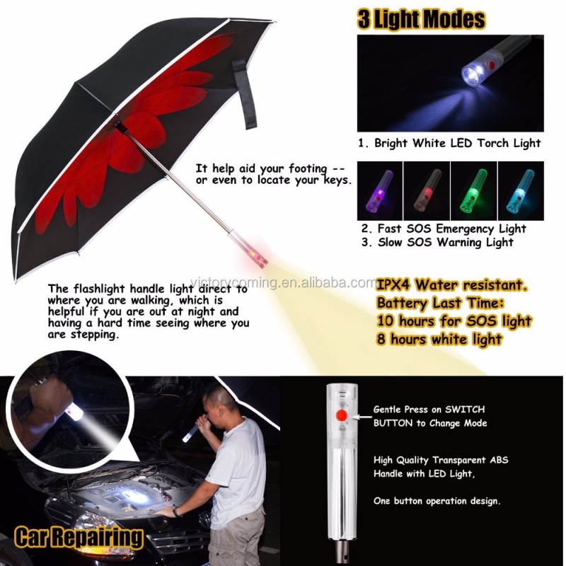 Umbrella Manufacturer - Reverse Folding LED Windproof
