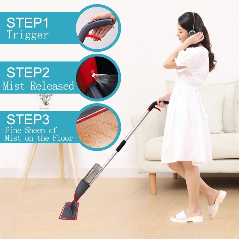 Spray Mop Manufacturer - 360 Spin Non Scratch Microfiber