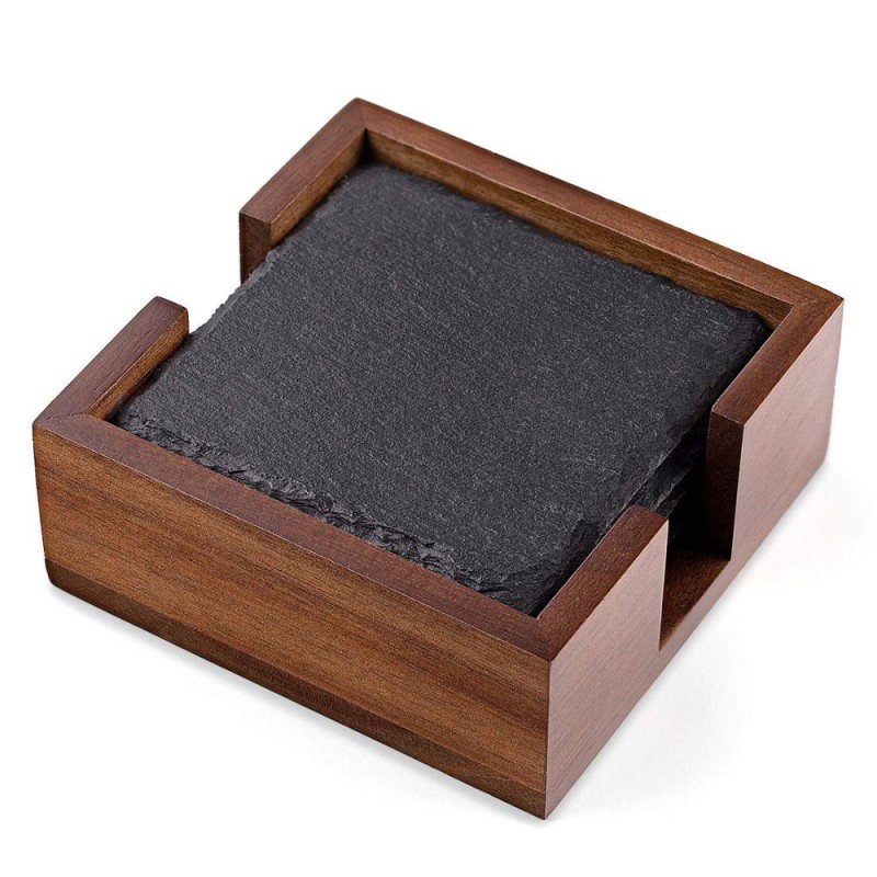 Coaster Factory - Customized Square Slate Bamboo Holder