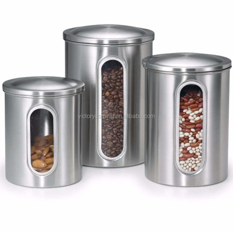 Food Container Factory - 4-Piece Metal Kitchen Canisters