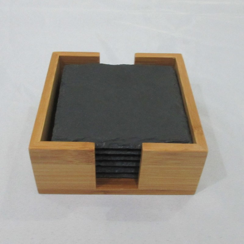Coaster Factory - Customized Square Slate Bamboo Holder