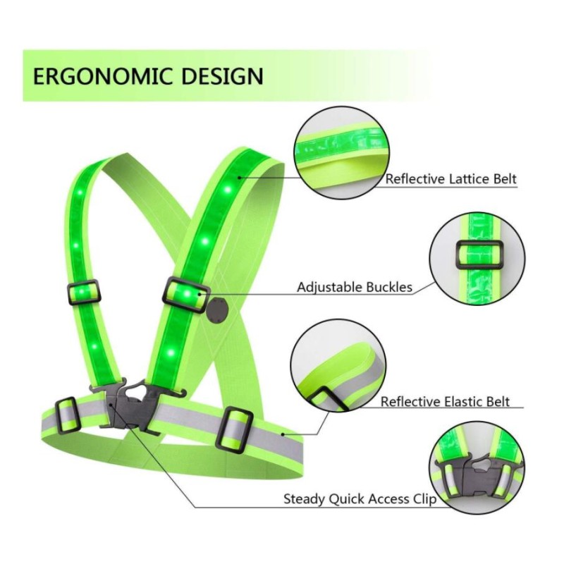 Safety Vest Factory - LED Reflective Adjustable Running