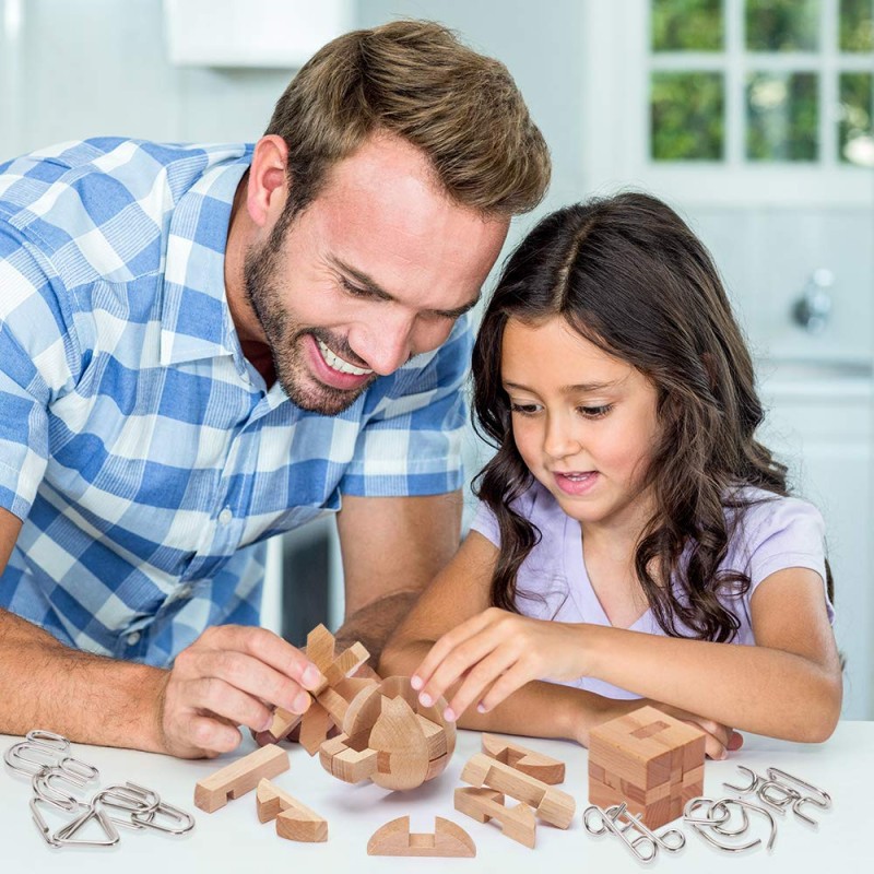 Brain Teaser Manufacturer - Metal Wooden Puzzles 9 Pack