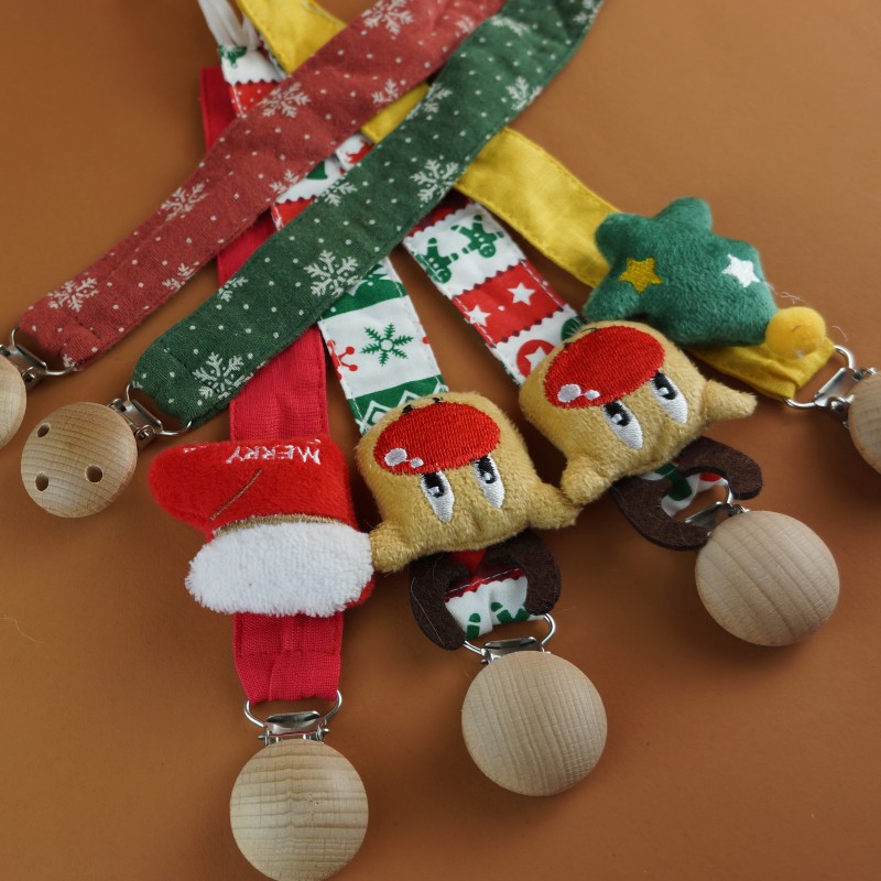 Pacifier Clip Factory - 1 Pack Binky Leash Christmas