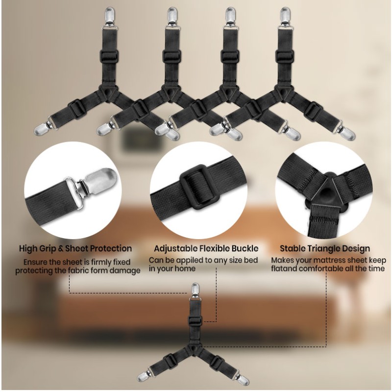 Bed Sheet Holder Manufacturer - OEM Elastic Corner Strap Clip