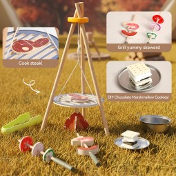 BBQ Toy Factory - Wooden Grill Play Set Food