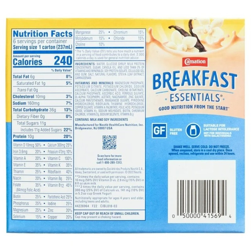 Liquid Drink Factory - Carnation French Vanilla 10g Protein