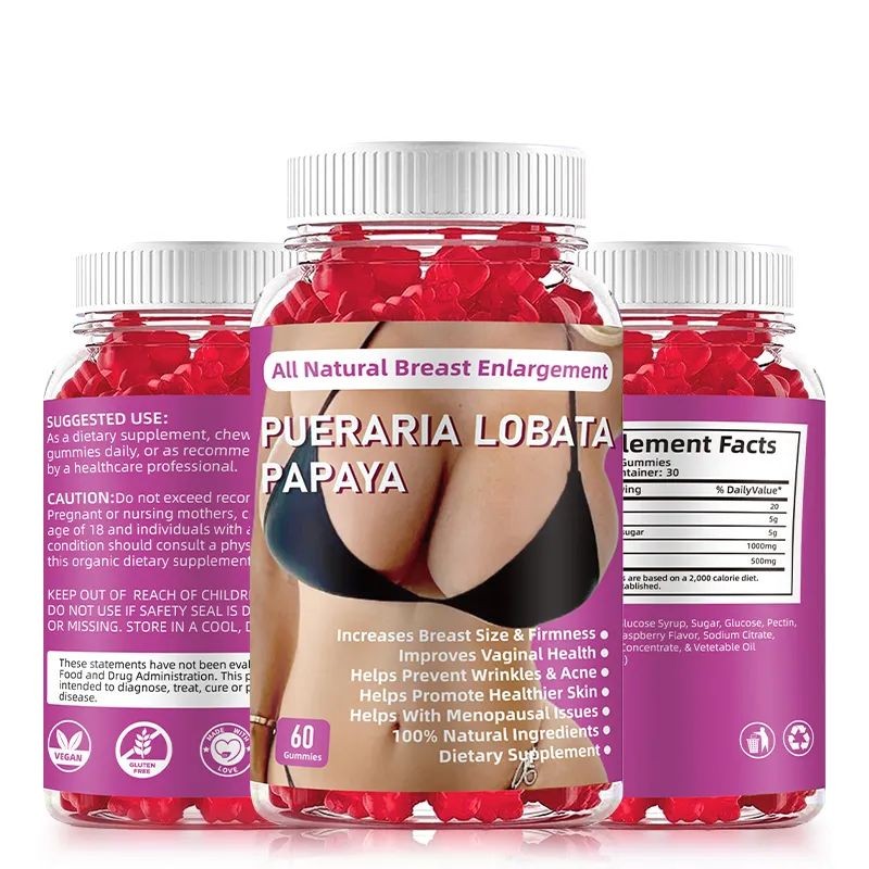Private Label Breast Enlargement Lifting and Firming Sugar Free Papaya Enzyme Gummies/Papaya Gummies
