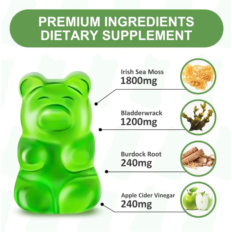 Private Label Healthcare Supplements Sugar Free Vegan Organic Sea Moss Gummies Seamoss Gummies