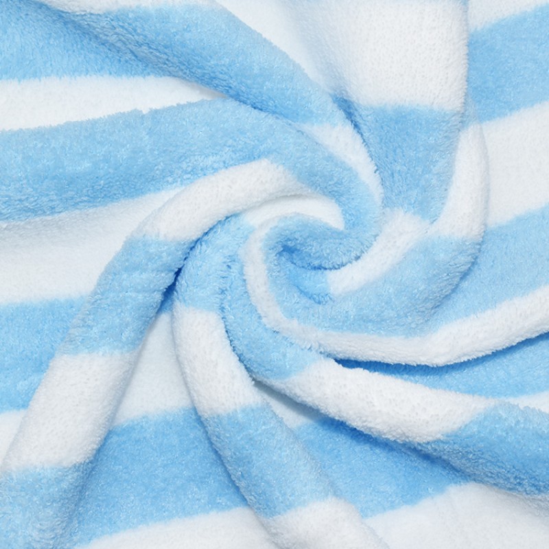 Face Towel Factory - OEM Custom Coral Fleece Striped Towel