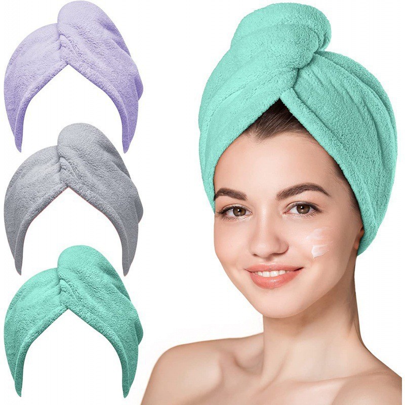 Hair Towel Manufacturer - OEM Custom 3 Pack Microfiber Turbans