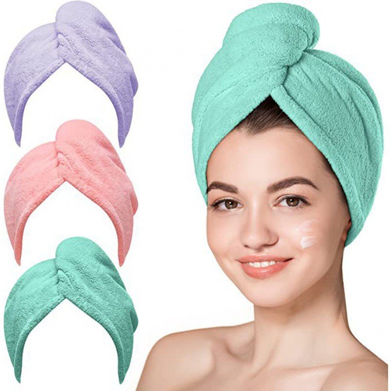 Hair Towel Manufacturer - OEM Custom 3 Pack Microfiber Turbans