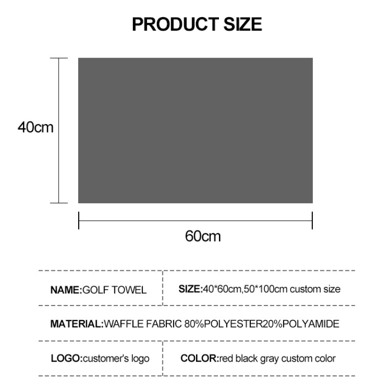 Golf Towel Manufacturer - OEM Custom Magnetic Waffle Golf Towel