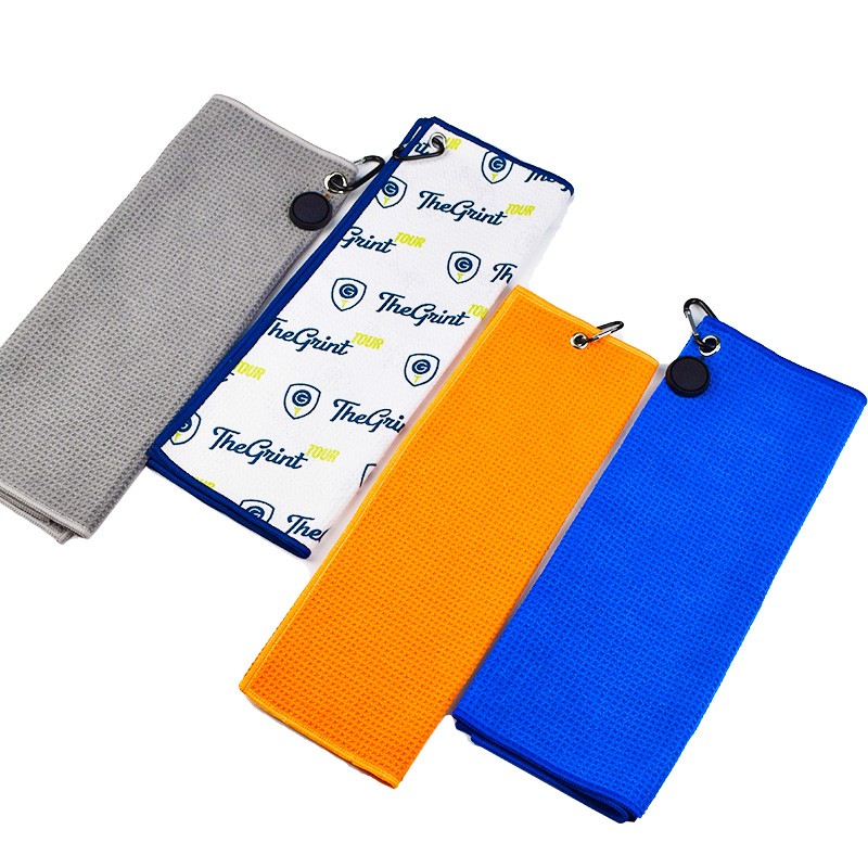 Golf Towel Manufacturer - OEM Custom Waffle Towel with Clip
