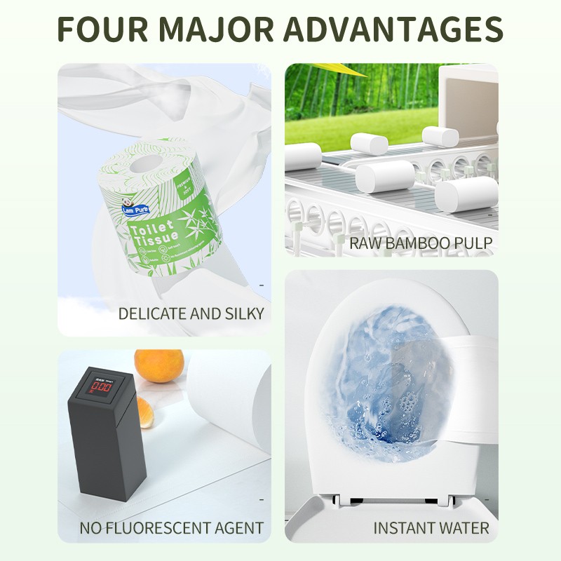 Bamboo Toilet Paper Manufacturer - 3Ply Plastics Free Wholesale