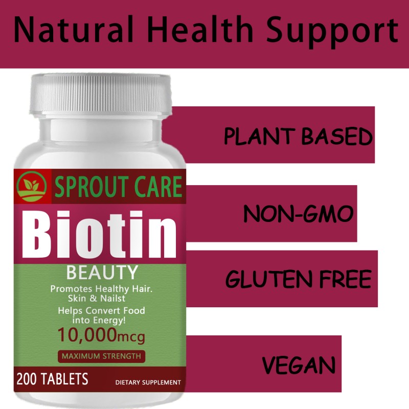 OEM Private Label Biotin Tablets Vitamin Hair Growth Tablet Natural Thicker and Stronger Hair Dietary Fiber Herbal Supplement