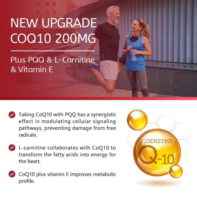 OEM /ODM CoQ10 Soft Capsules Healthy Blood Pressure Antioxidant Softgels Energy Booster for Adult Herbal Supplement