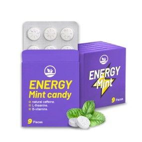 OEM Caffeinated Mint Candy Vitamin B12 B6  Private Label High Energy Mints with Nootropics