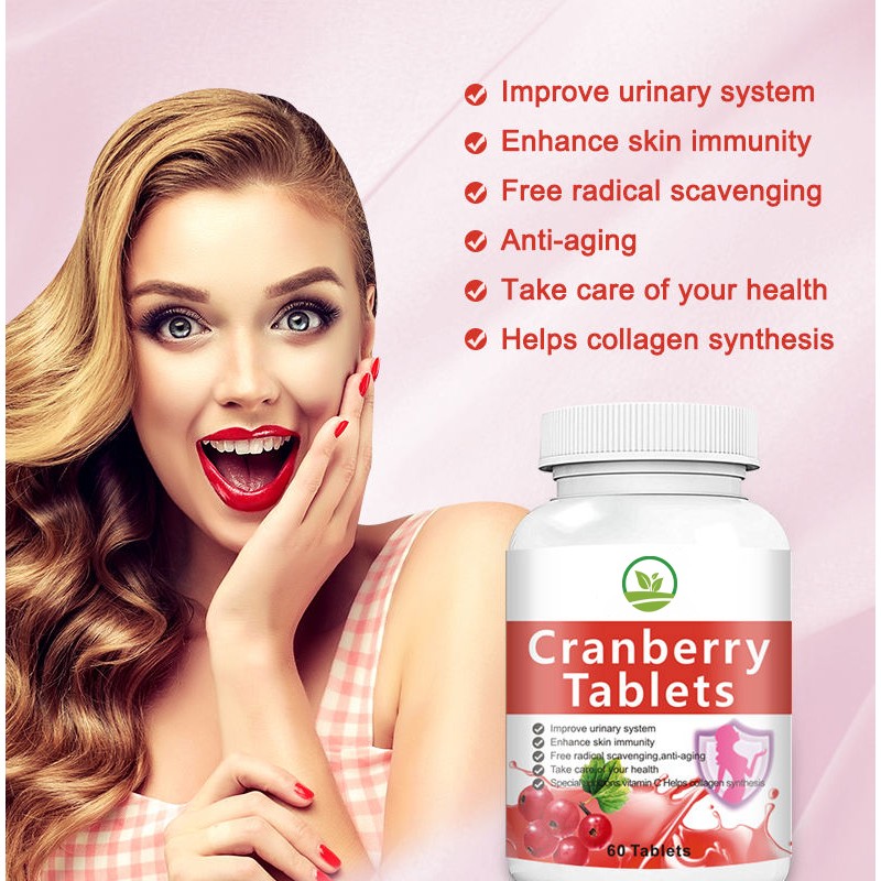 Manufactory Vegan Cranberry Tablets for Immunity and Skin Health Support Collagen Tablets for Adult Herbal Supplement