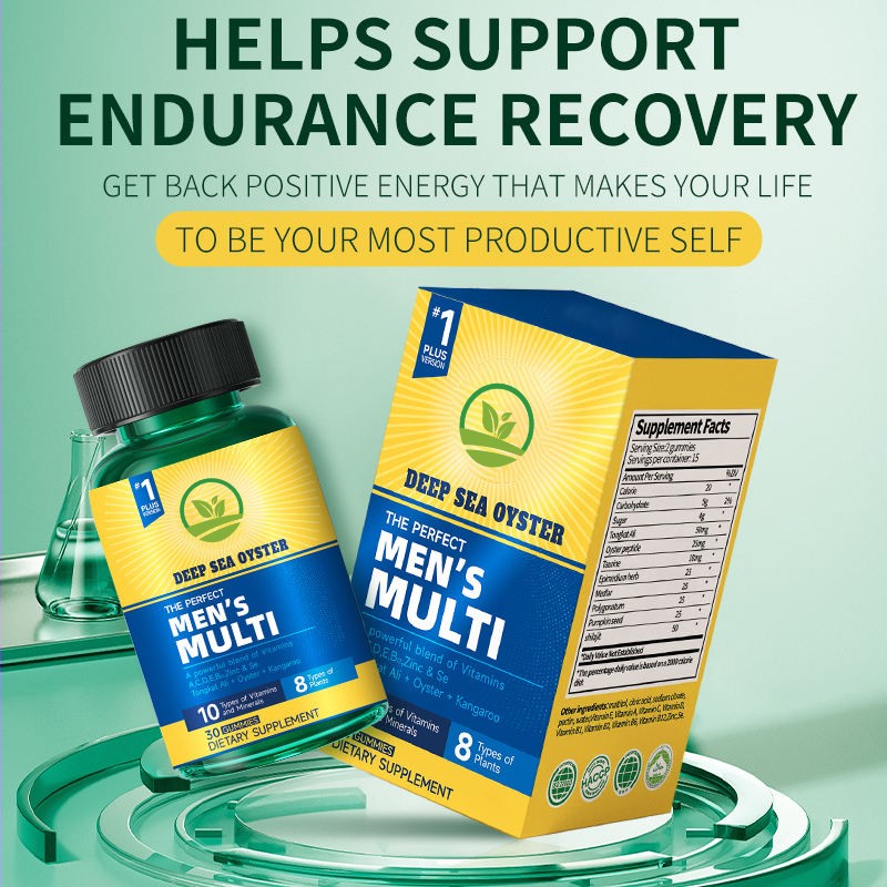 OEM Private Label Vitamin Blend Gummies Minerals Supplement for Men with Energy Booster Function Herbal Supplement