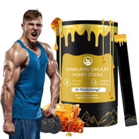 Private Label OEM ODM Pure Organic Shilajit Resin Sticks 30 Sticks Himalayan Shilajit Honey Sticks with Organic Honey for Men